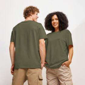 Unisex organic ribbed neck t-shirt